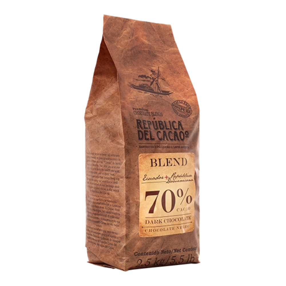 Chocolat noir Équateur + République dominicaine 70% 2.5 kg / 5.5 lbs - Republica Del Cacao - Chocolat - 883207 - La Guilde Culinaire