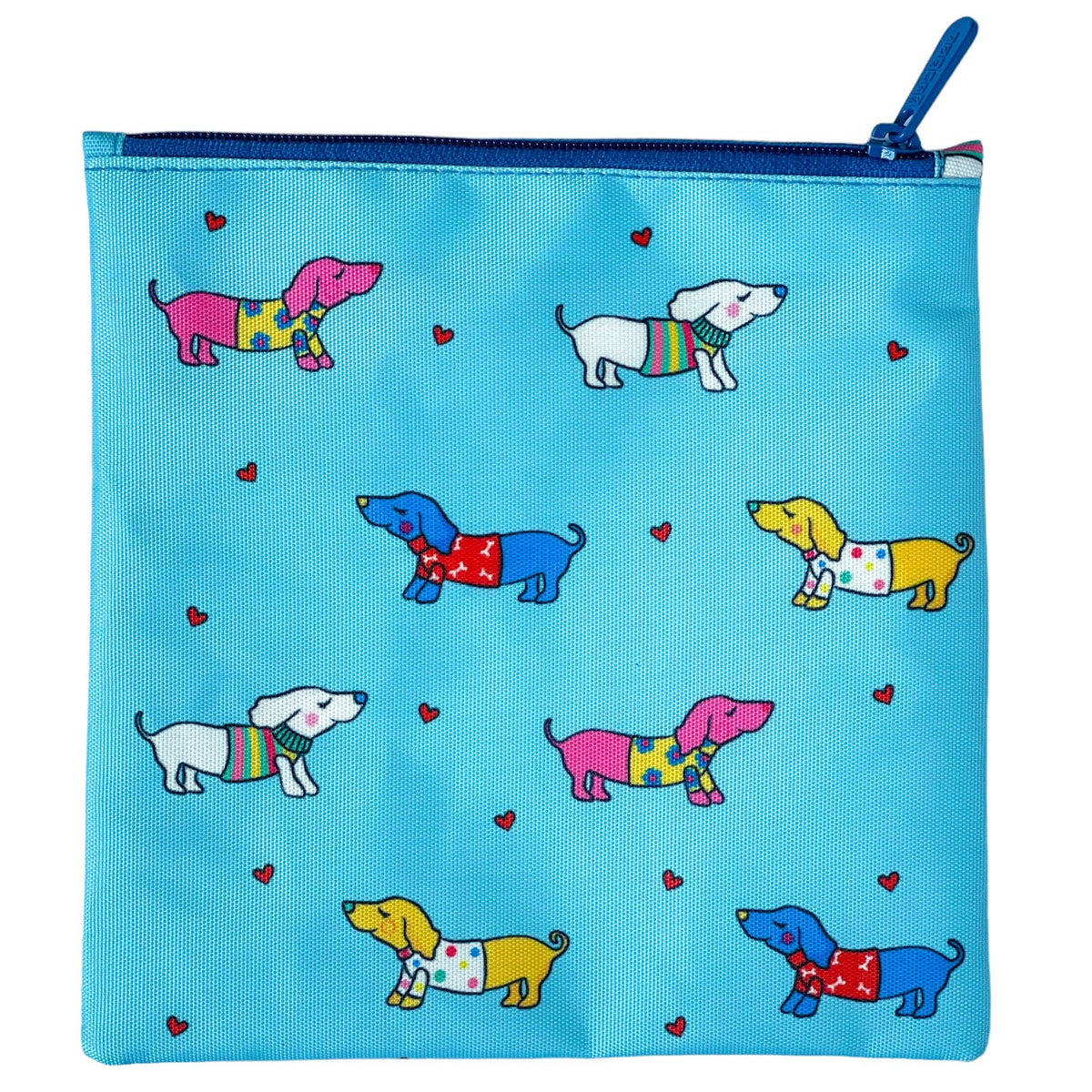 Sachets réutilisables pour encas et sandwichs — Lot de 2, motifs cœurs et chiens - Yumbox - Boîte à repas - - La Guilde Culinaire