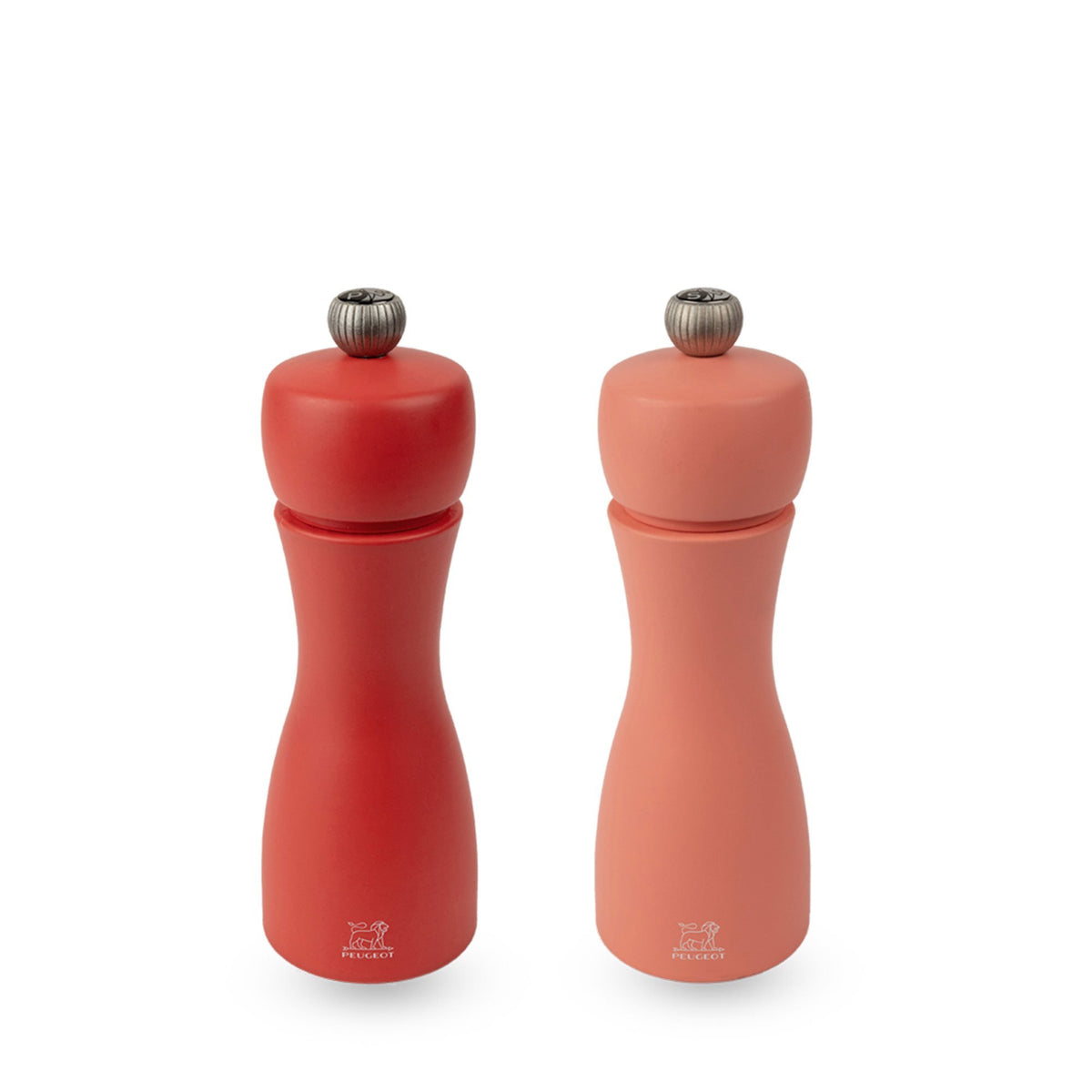 Duo de moulins à poivre et à sel manuels en bois 15 cm - "Tahiti Feu" - Peugeot - Moulin à poivre, sel, et épices - - La Guilde Culinaire