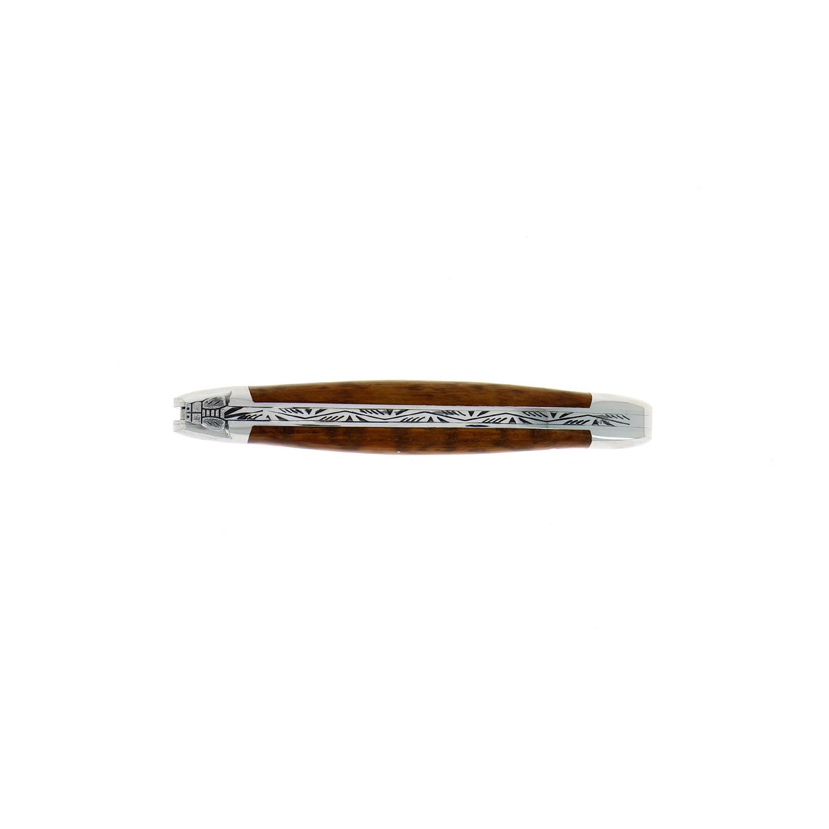 Couteau pliant 11 cm, manche en bois, mitre inox brillant – Laguiole - Laguiole - Couteau de poche - - La Guilde Culinaire
