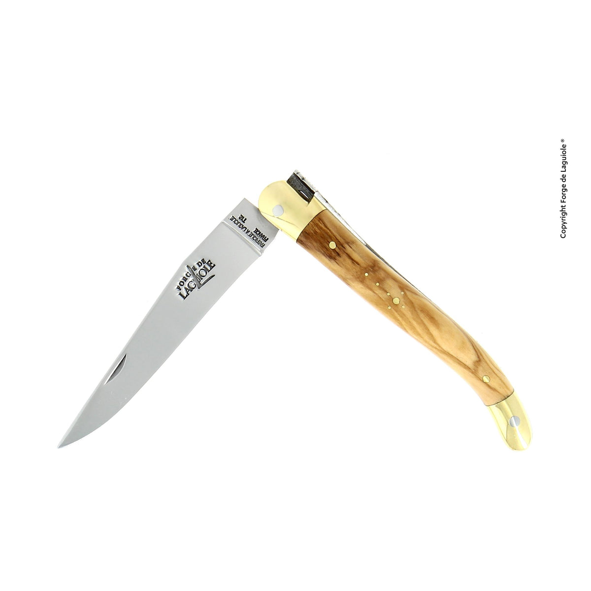 Couteau pliant 11 cm, mitre Laiton – Laguiole Olivier - Laguiole - Couteau de poche - 00003700 - 1211 OL - La Guilde Culinaire