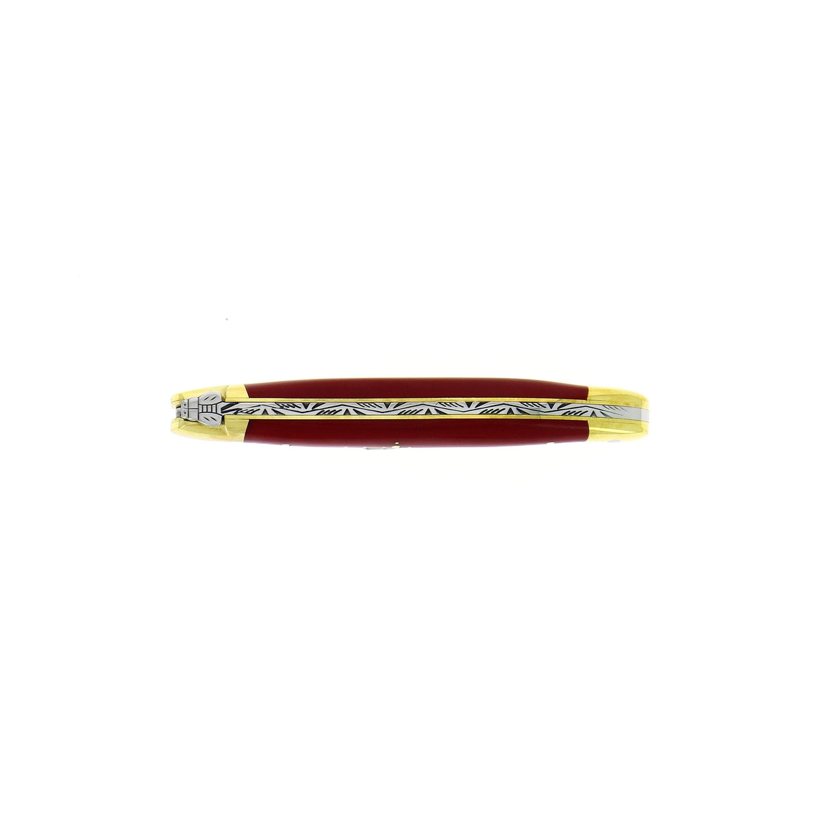Couteau pliant 11 cm Tissu compressé, mitre Laiton – Laguiole - Laguiole - Couteau pliant - - La Guilde Culinaire