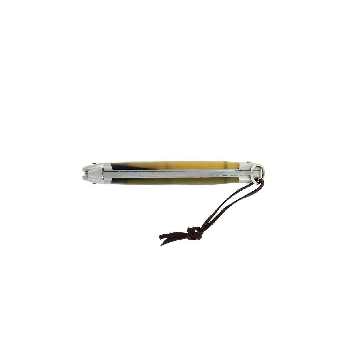 Couteau pliant 11 cm, mitre inox satinée, Pointe de corne Aubrac – Laguiole - Laguiole - Couteau de poche - - La Guilde Culinaire