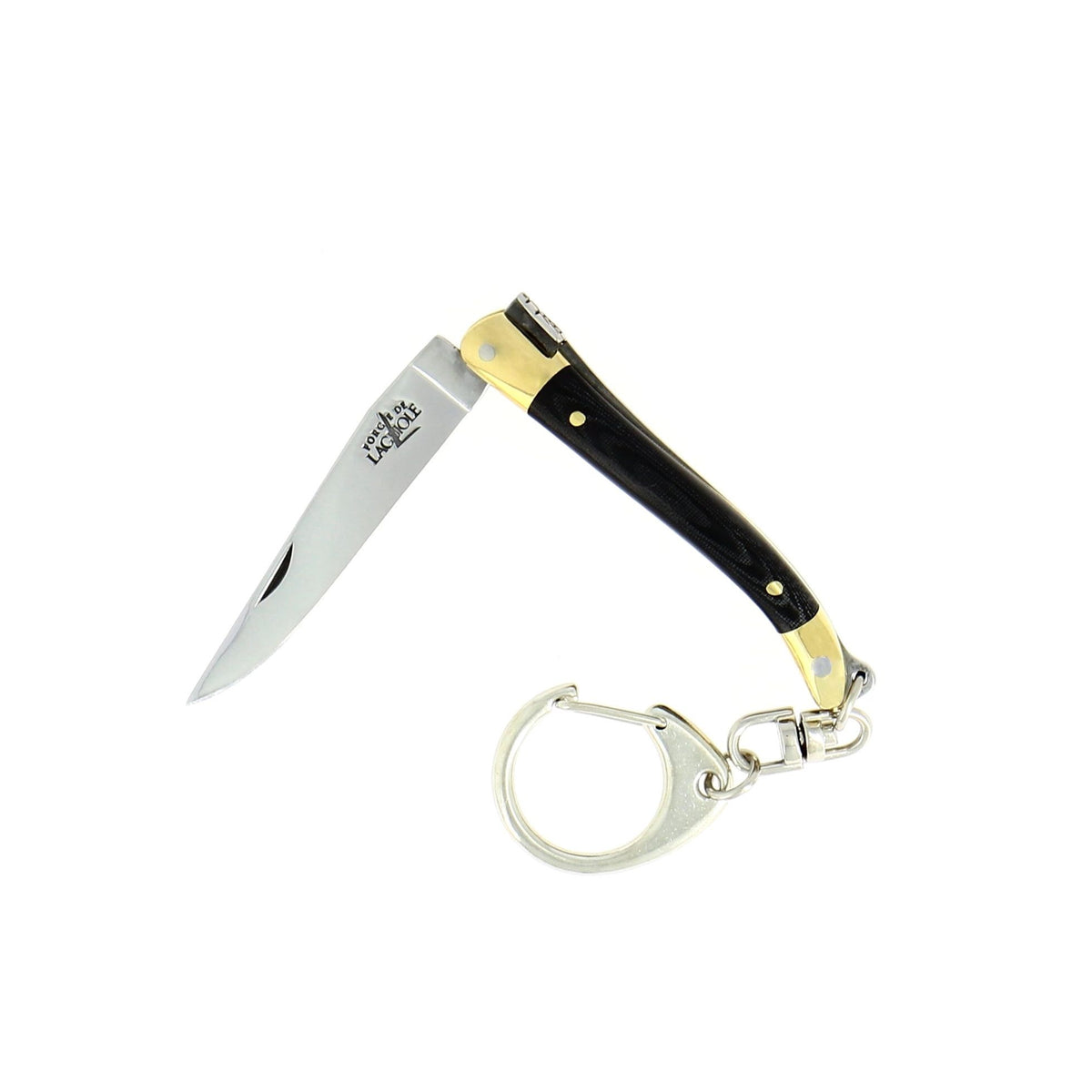Porte-clés 7 cm Tissu compressé, mitre Laiton – Laguiole Noir - Laguiole - Porte-clefs - 00003938 - 1270 TC NOI - La Guilde Culinaire