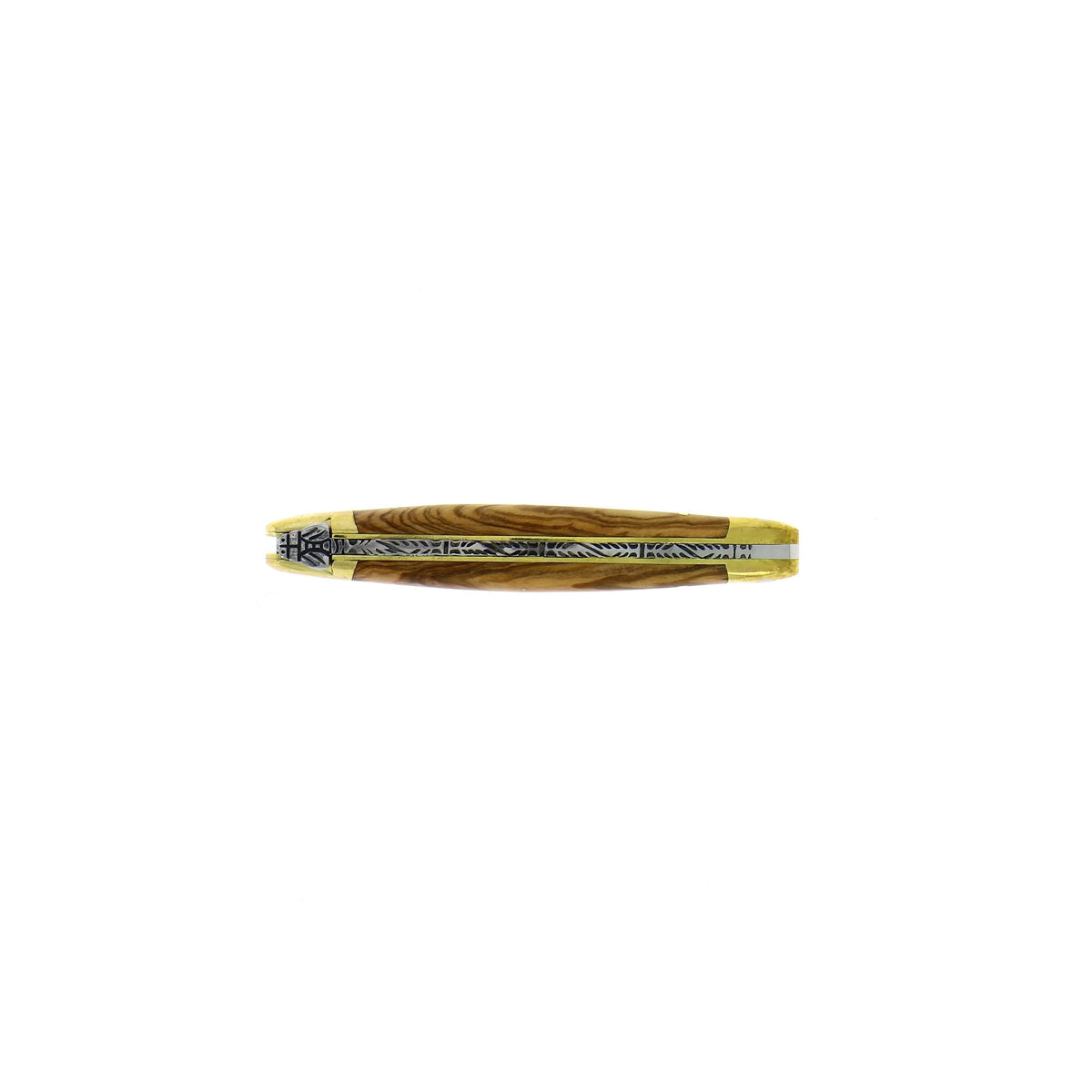 Couteau pliant 9 cm, Bois précieux, mitre Laiton – Laguiole - Laguiole - Couteau de poche - - La Guilde Culinaire