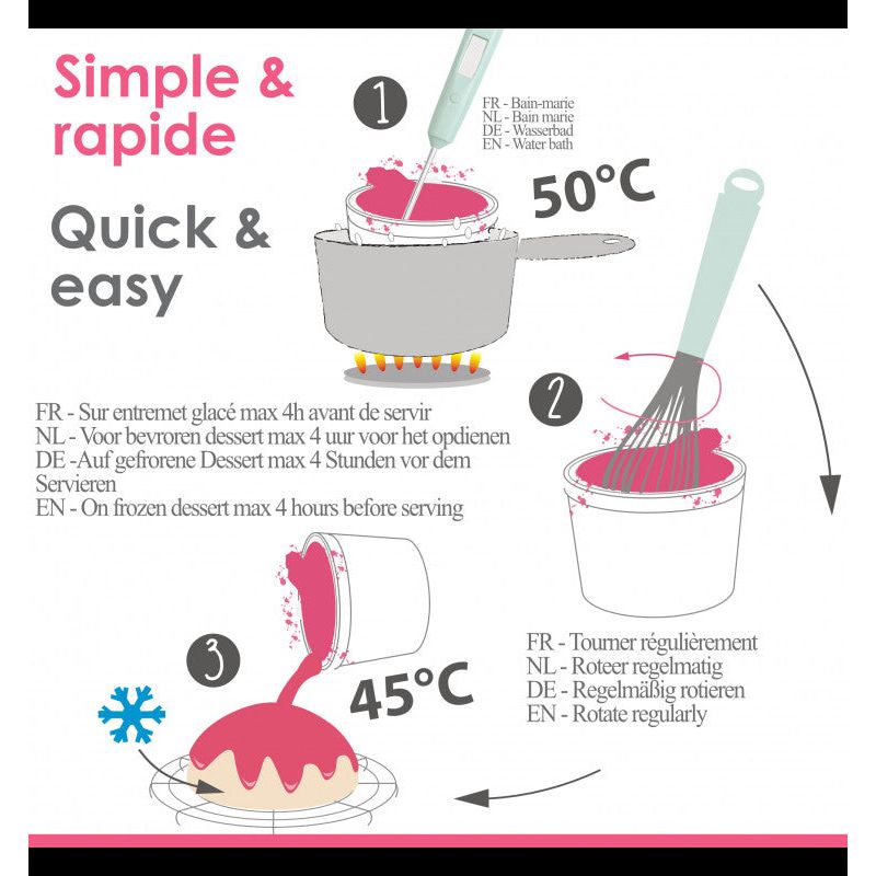Glaçage miroir prêt à l'emploi rouge irisé 300g - Scrapcooking - Glaçage - - La Guilde Culinaire