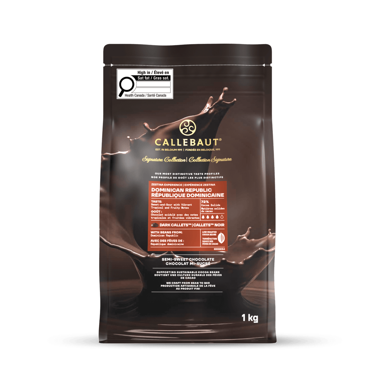 Chocolat Collection Signature République Dominicaine 72% cacao 1 kg - Callebaut - Chocolat noir - - La Guilde Culinaire