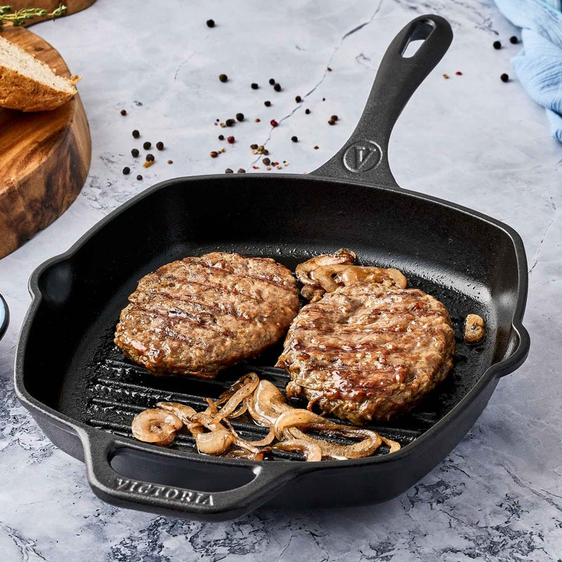 Poêle gril en fonte - 25 cm - Victoria - Poêle en fonte - - La Guilde Culinaire