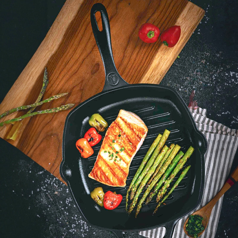 Poêle gril en fonte - 25 cm - Victoria - Poêle en fonte - - La Guilde Culinaire
