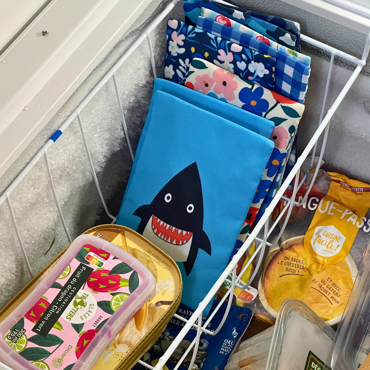 Packs de glace en gel avec housses en tissu 2 pièces – Monstre et requin - Yumbox - Boîte à repas - - La Guilde Culinaire
