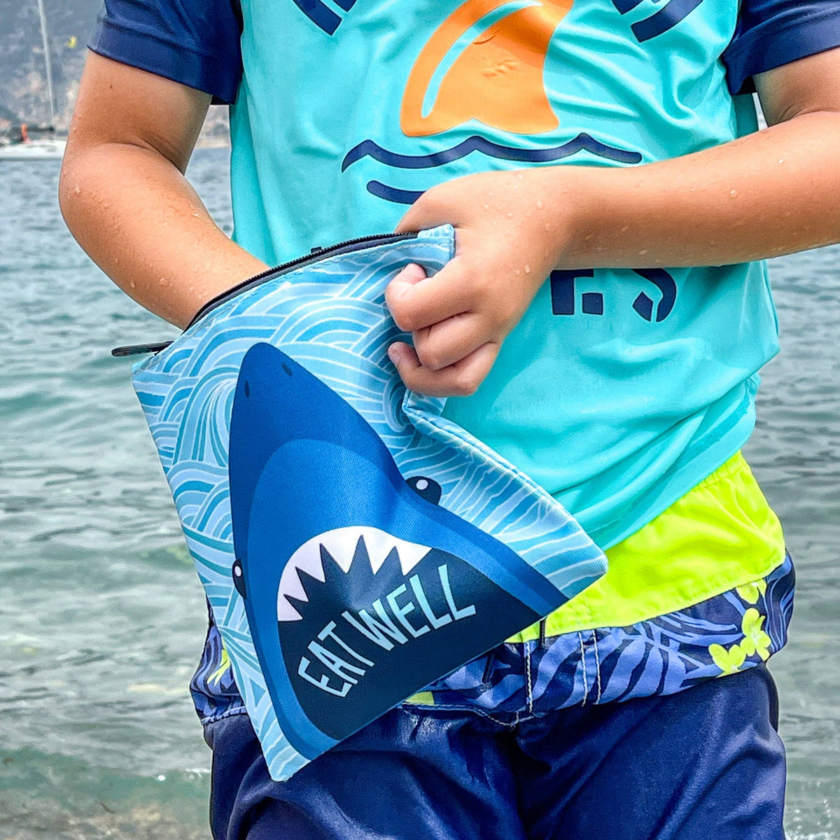 Lot de 2 sacs à sandwich réutilisables - Requin pacifique et monstres - Yumbox - Boîte à repas - - La Guilde Culinaire