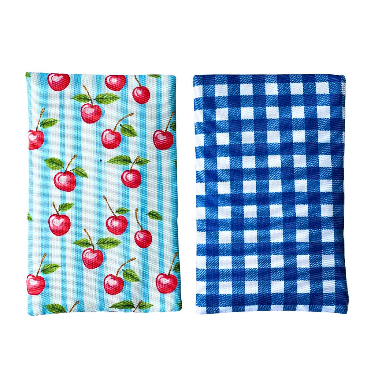 Lot de 2 blocs réfrigérants en gel avec housses en tissu - Vichy & Cerises - Yumbox - Boîte à repas - - La Guilde Culinaire