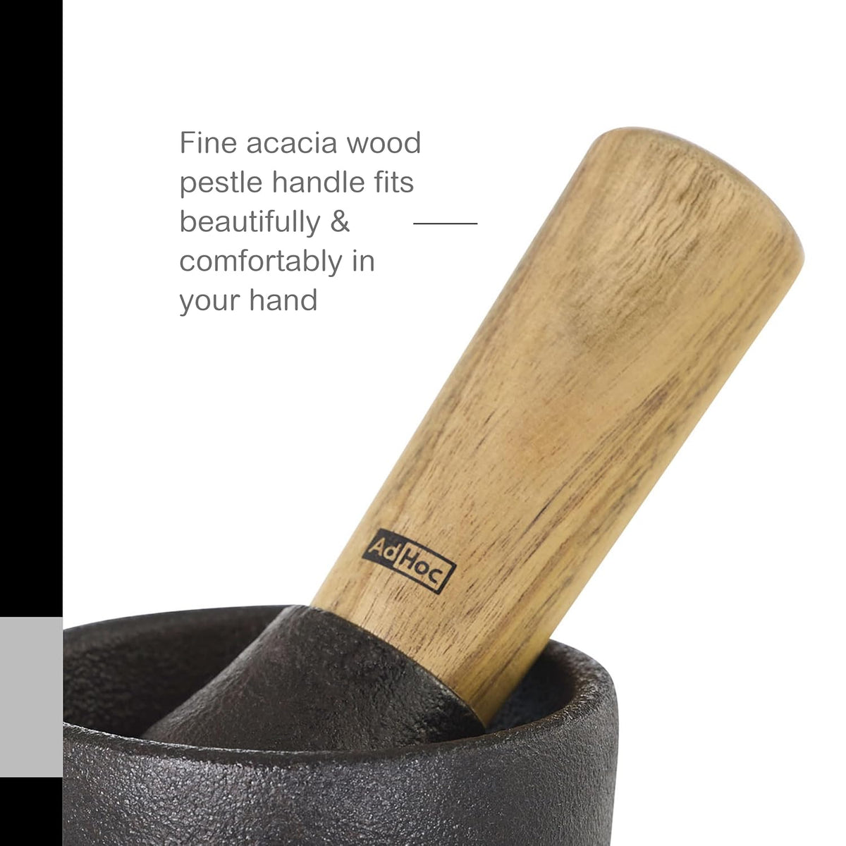 Mortier Camo.8 en fonte et bois d'acacia - AdHoc - Mortier et pilon - - La Guilde Culinaire