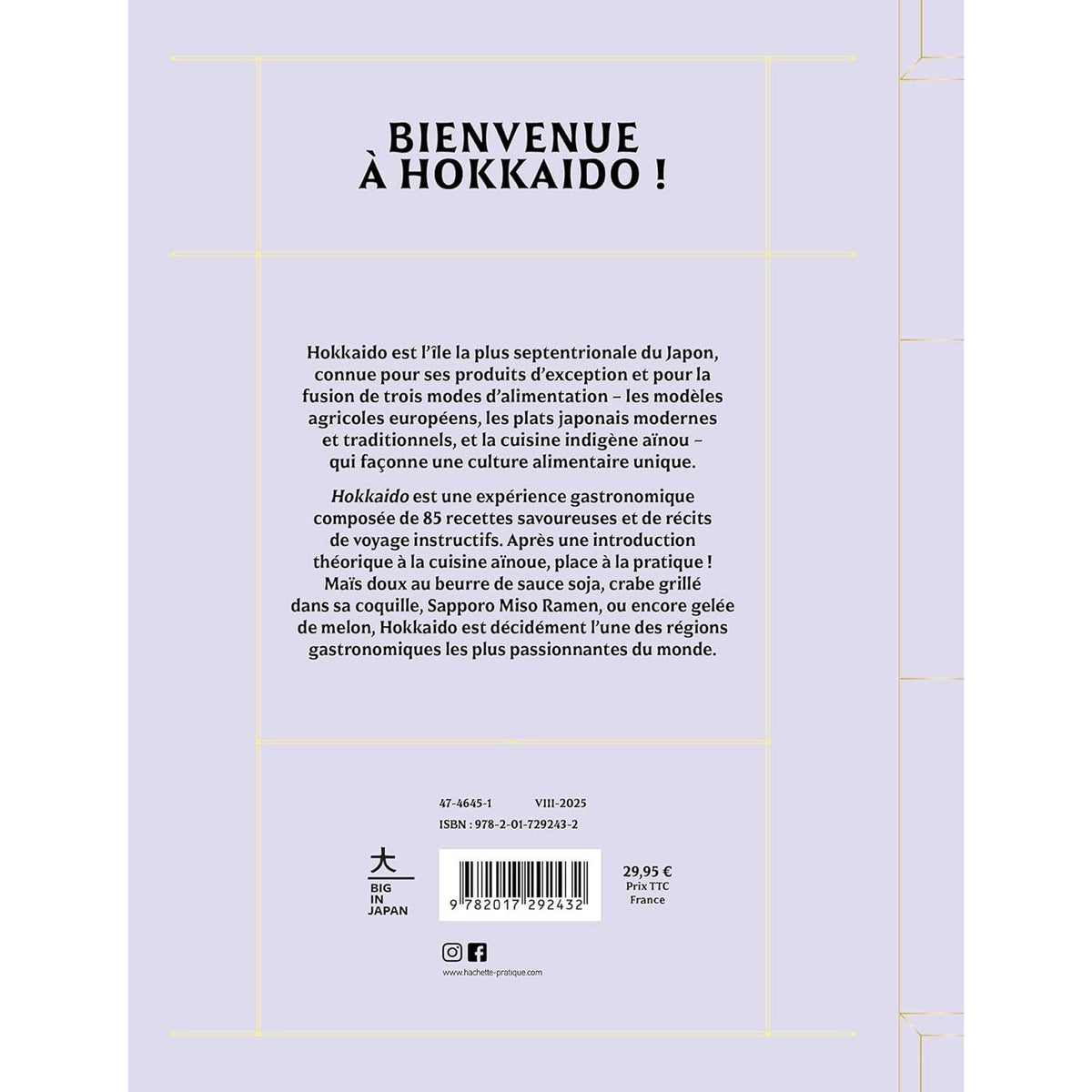 Hokkaido : recettes de la mer, des champs et des terres - Hachette Ed. - Livre de cuisine - - La Guilde Culinaire