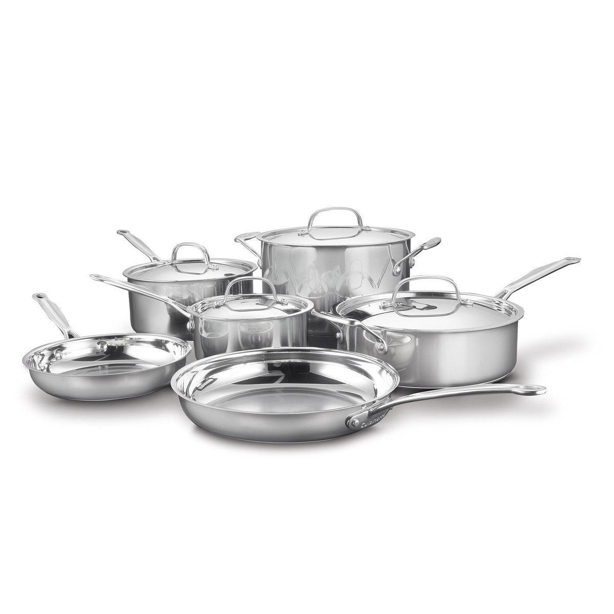 Batterie de cuisine en acier inoxydable de 10 pièces - Cuisinart - Batterie de cuisine - - La Guilde Culinaire