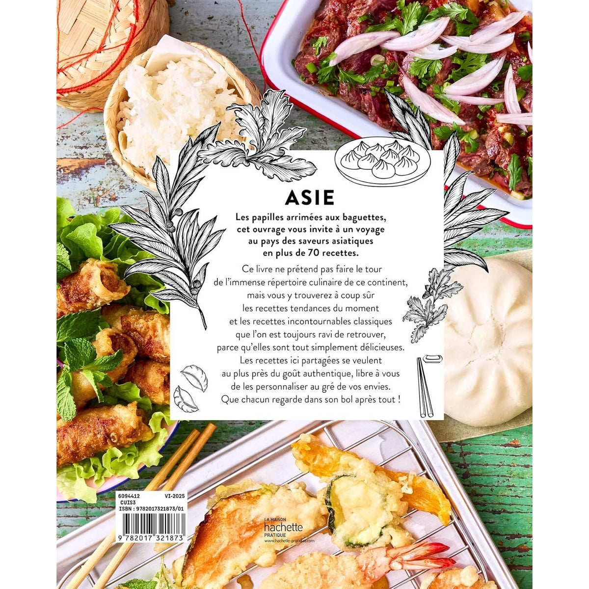 Asie : 70 recettes asiatiques pour toutes vos envies - Hachette Ed. - Livre de cuisine - - La Guilde Culinaire