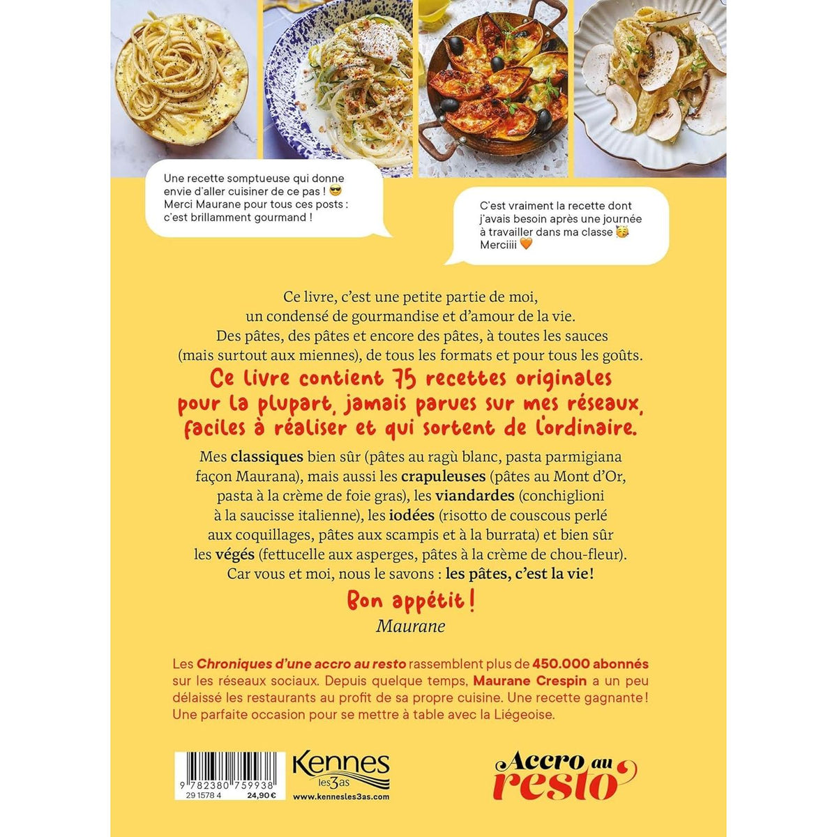 Les pâtes, c'est la vie - Kennes - Livre de cuisine - - La Guilde Culinaire