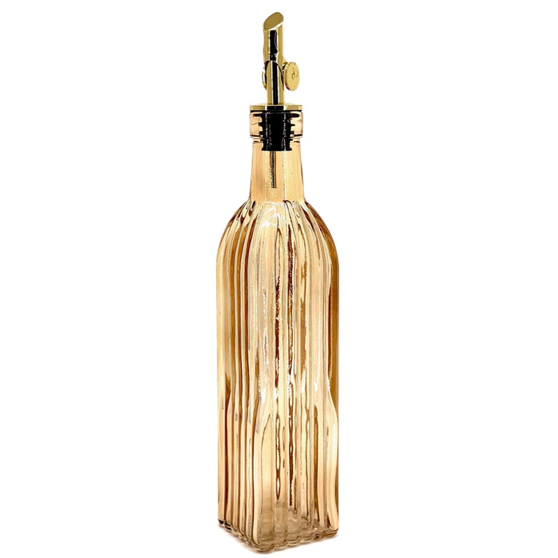 Bouteille d’huile/vinaigre en verre ambrée 500 ml - Natural Living - Bouteille pour l'huile et vinaigre - - La Guilde Culinaire