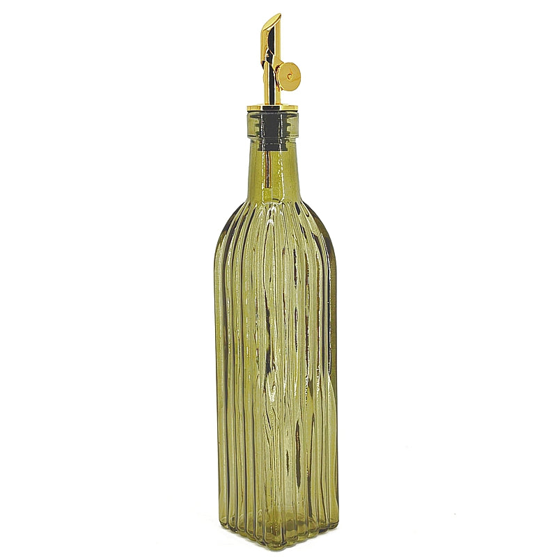 Bouteille d’huile/vinaigre en verre vert 500 ml - Natural Living - Bouteille pour l'huile et vinaigre - - La Guilde Culinaire