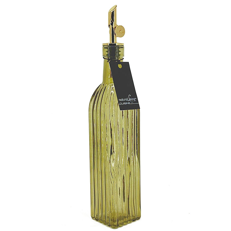 Bouteille d’huile/vinaigre en verre vert 500 ml - Natural Living - Bouteille pour l'huile et vinaigre - - La Guilde Culinaire