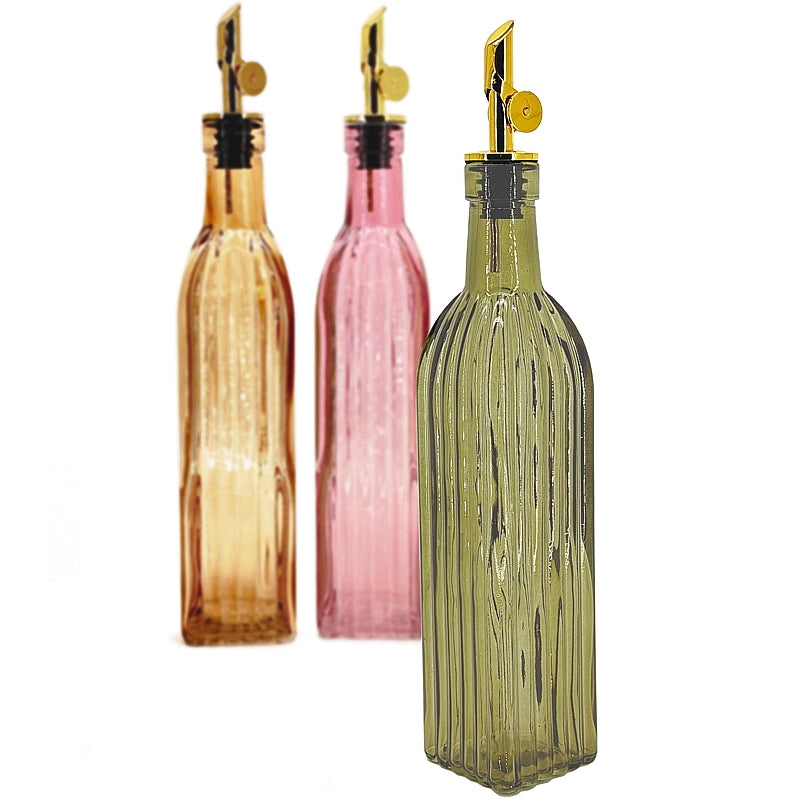 Bouteille d’huile/vinaigre en verre vert 500 ml - Natural Living - Bouteille pour l'huile et vinaigre - - La Guilde Culinaire