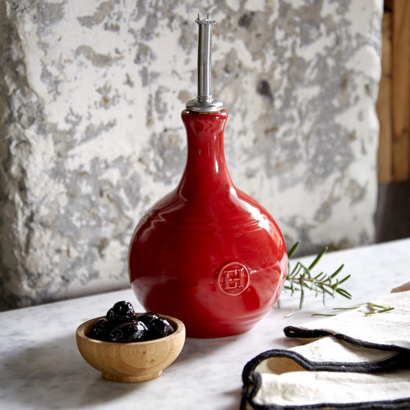 Ballon à Vinaigre - Emile Henry - Emile Henry - Bouteille pour l'huile et vinaigre - - La Guilde Culinaire