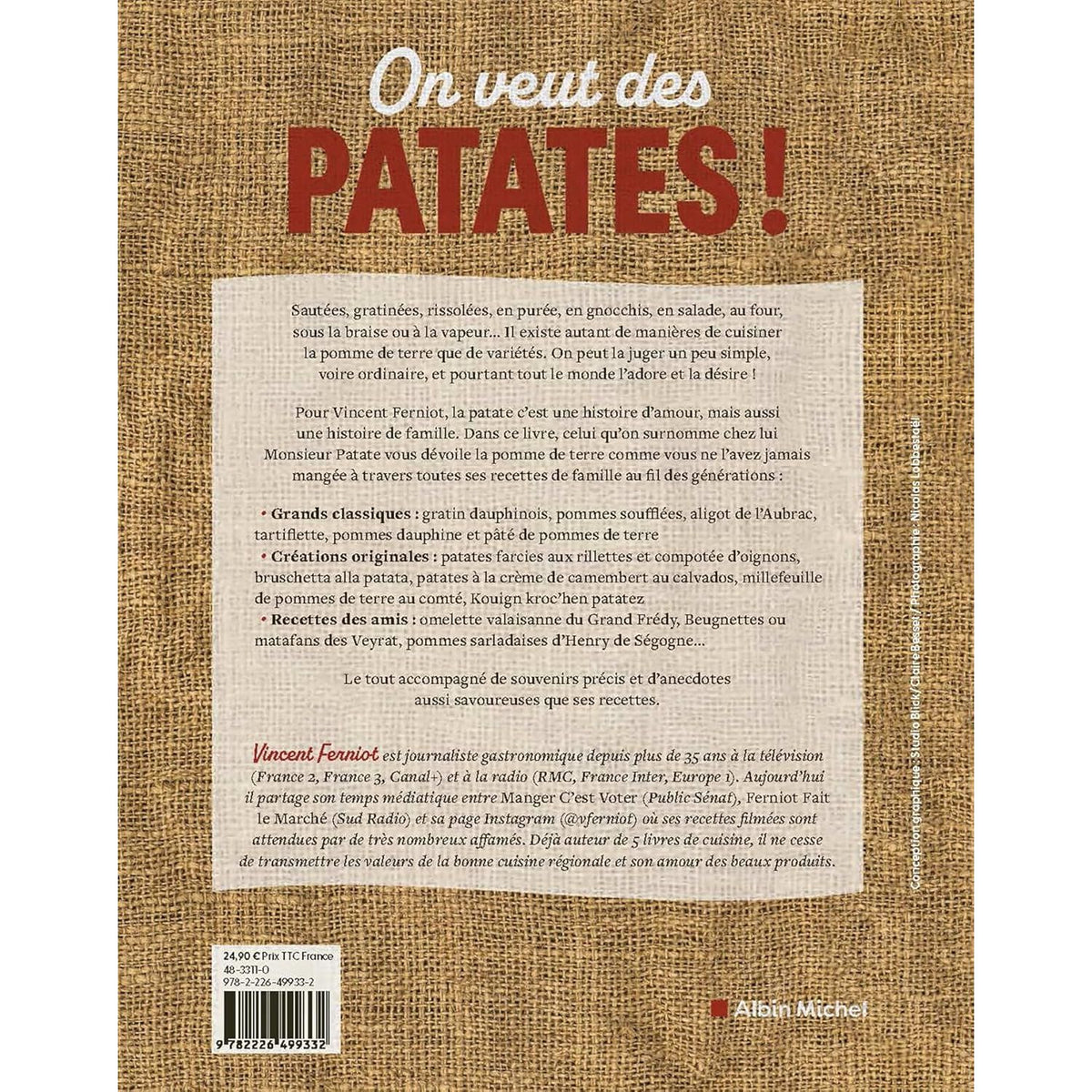 On veut des patates - Albin Michel Ed. - Livre de cuisine - - La Guilde Culinaire