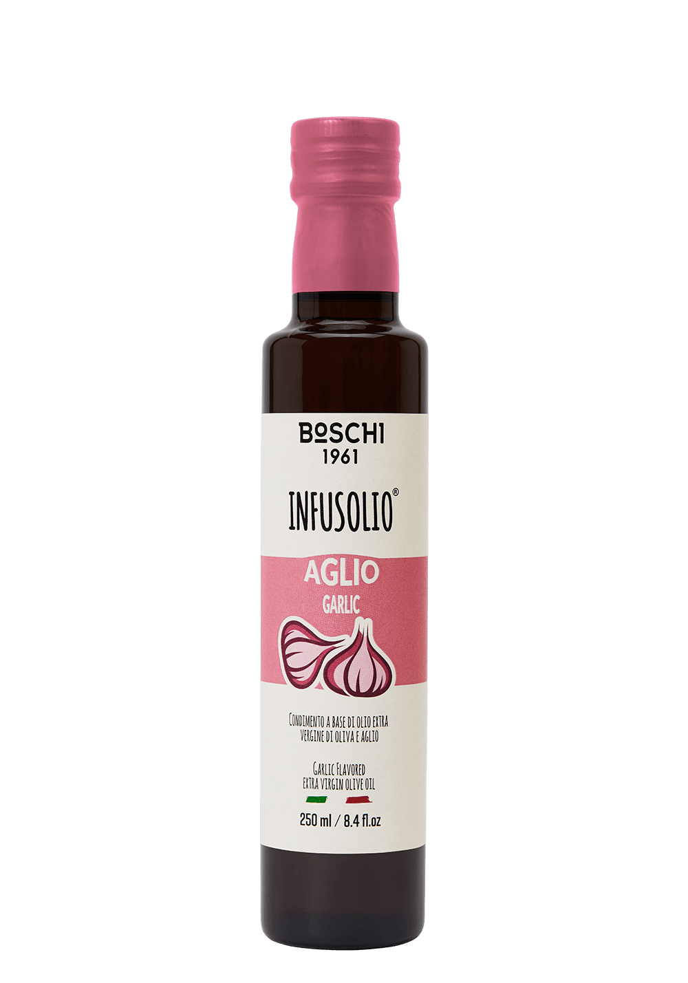 Huile d'olive extra vierge aromatisée à l'ail Il Boschetto – 250 ml