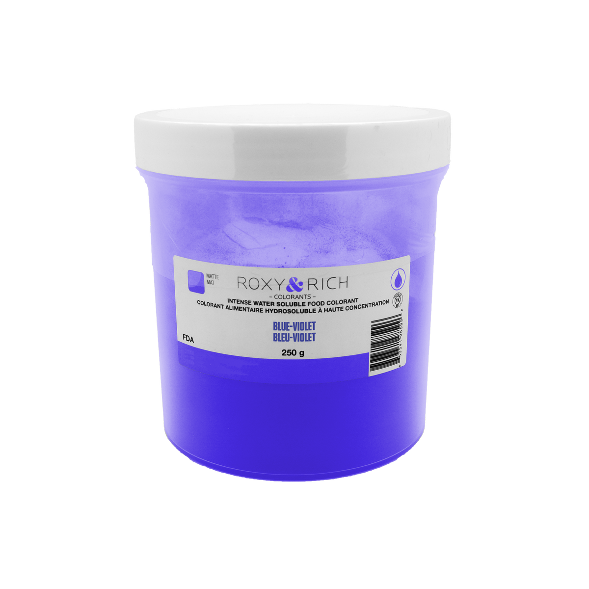 Colorant alimentaire hydrosoluble Bleu-Violet 250g - Roxy & Rich - Colorant alimentaire hydrosoluble - H250-019 - La Guilde Culinaire