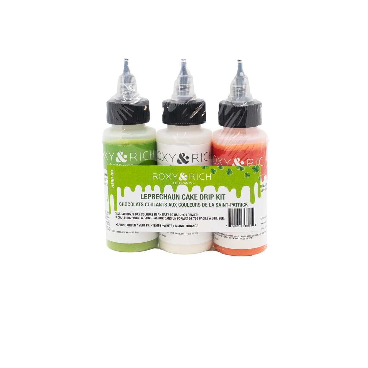 Chocolat Coulant - Mini Cake Drip spécial St-Patrick (3x75g) - Roxy & Rich - Chocolat coulant pour gâteau - - La Guilde Culinaire