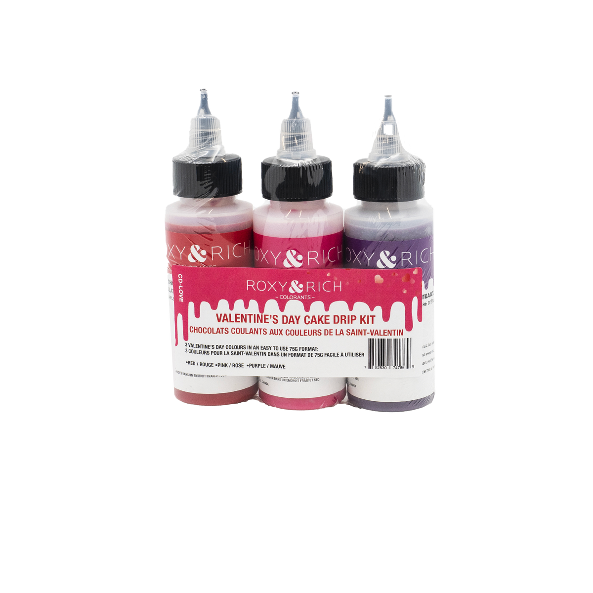Chocolat Coulant - Mini Cake Drip spécial Saint-Valentin (3x75g) - Roxy & Rich - Chocolat coulant pour gâteau - - La Guilde Culinaire
