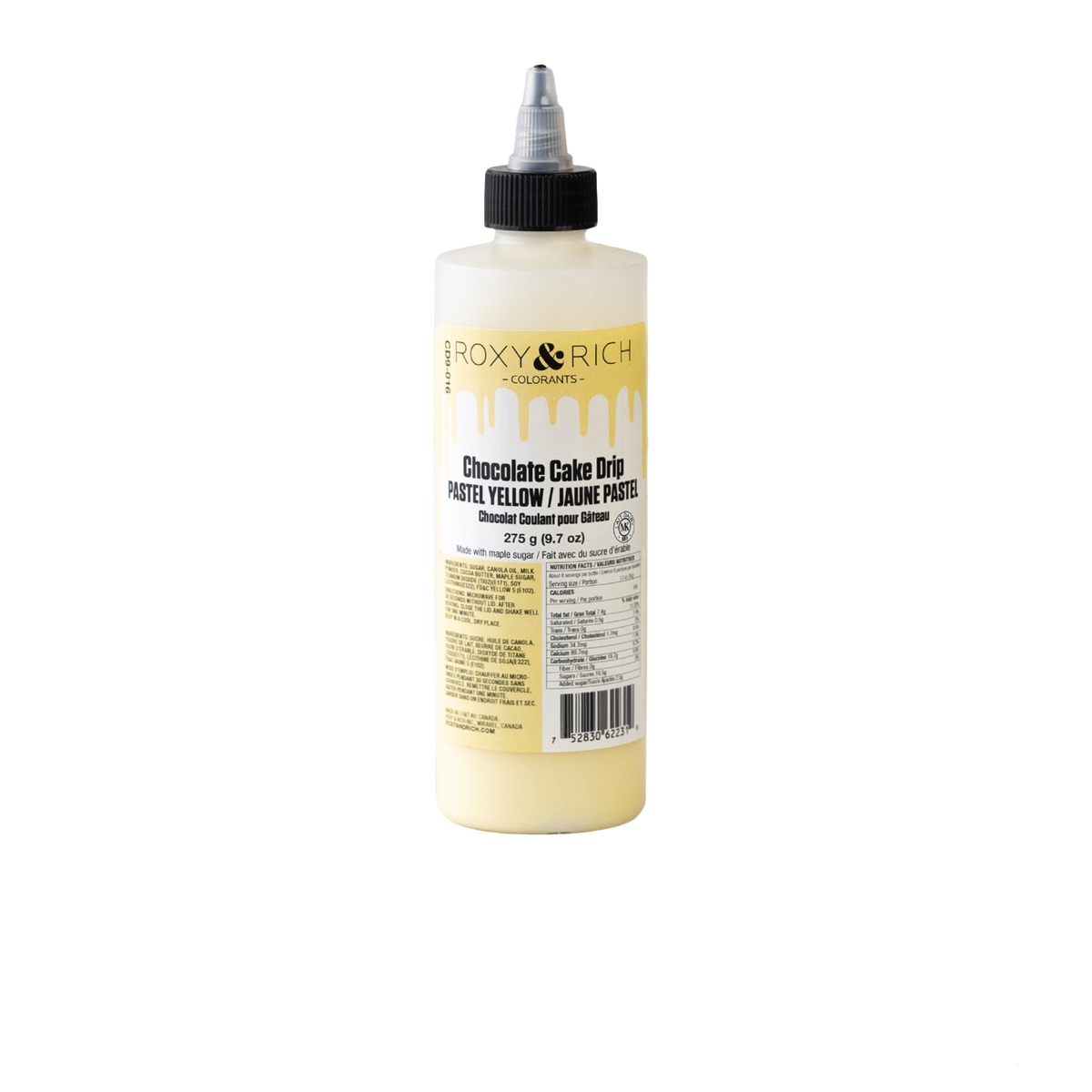 Chocolat Coulant pour Gâteau “Cake Drip” Jaune Pastel - 275g * - Roxy & Rich - Chocolat coulant pour gâteau - - La Guilde Culinaire