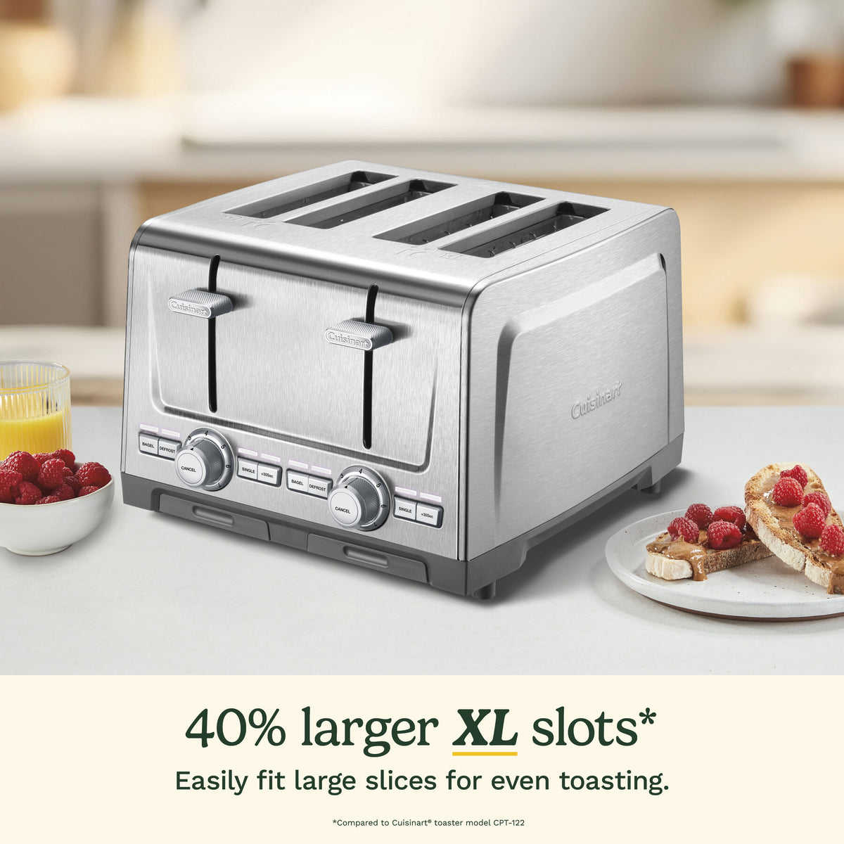 Grille-pain 4 tranches XL en acier inoxydable - Cuisinart - Grille-pain - - La Guilde Culinaire