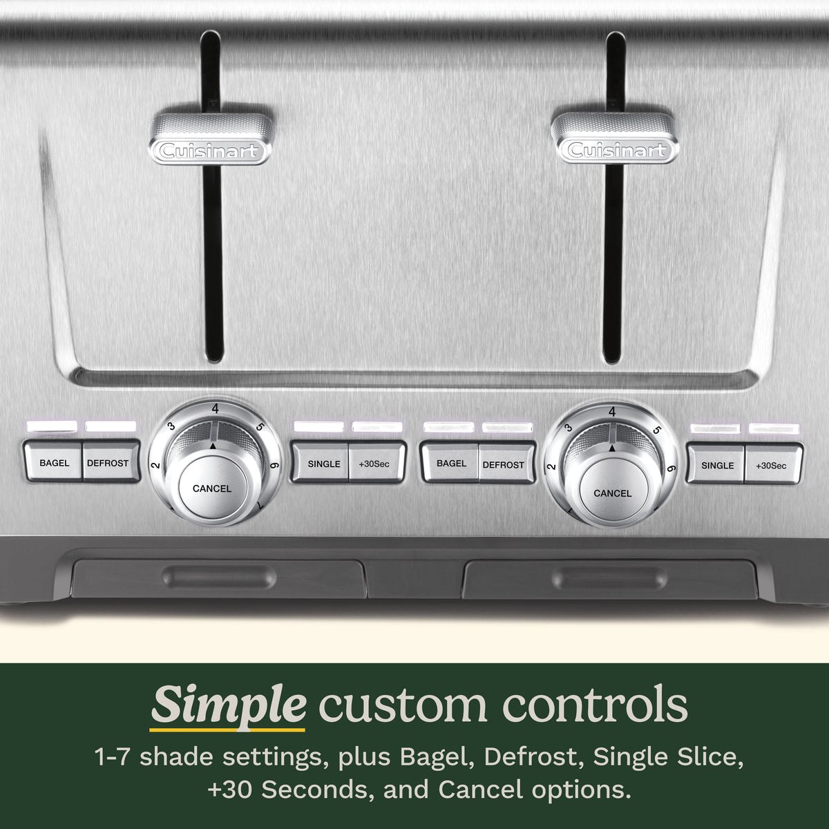 Grille-pain 4 tranches XL en acier inoxydable - Cuisinart - Grille-pain - - La Guilde Culinaire