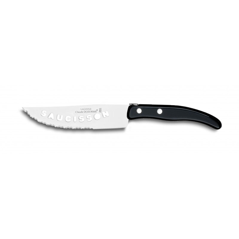 Couteau à saucisson Berlingot manche nacrine Nacrine Noire - Claude Dozorme - Couteau à saucisson - D1.13.052.90 - La Guilde Culinaire