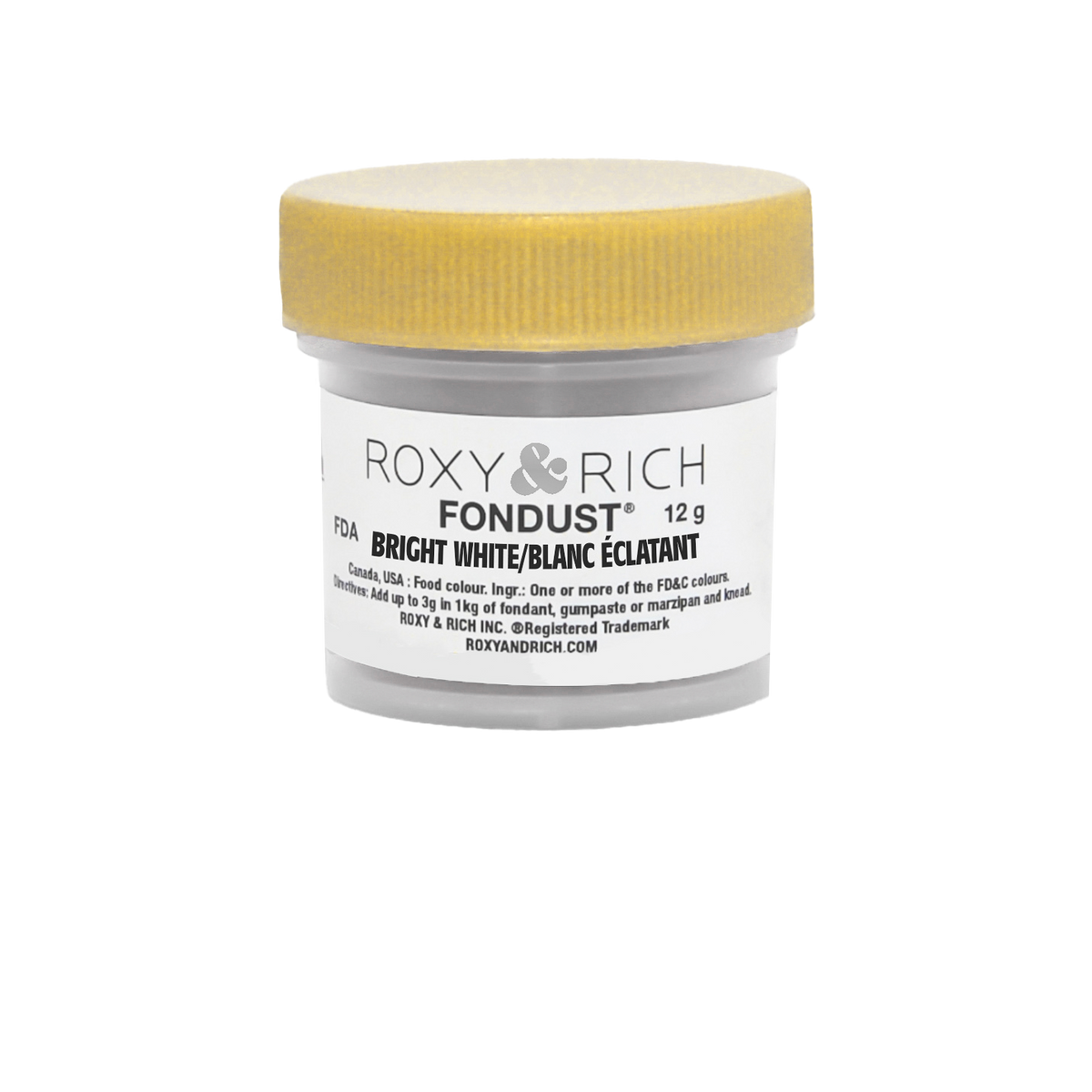 Colorant FONDUST Blanc Éclatant 12g - Roxy & Rich - Colorant alimentaire hydrosoluble - F15-001 - La Guilde Culinaire