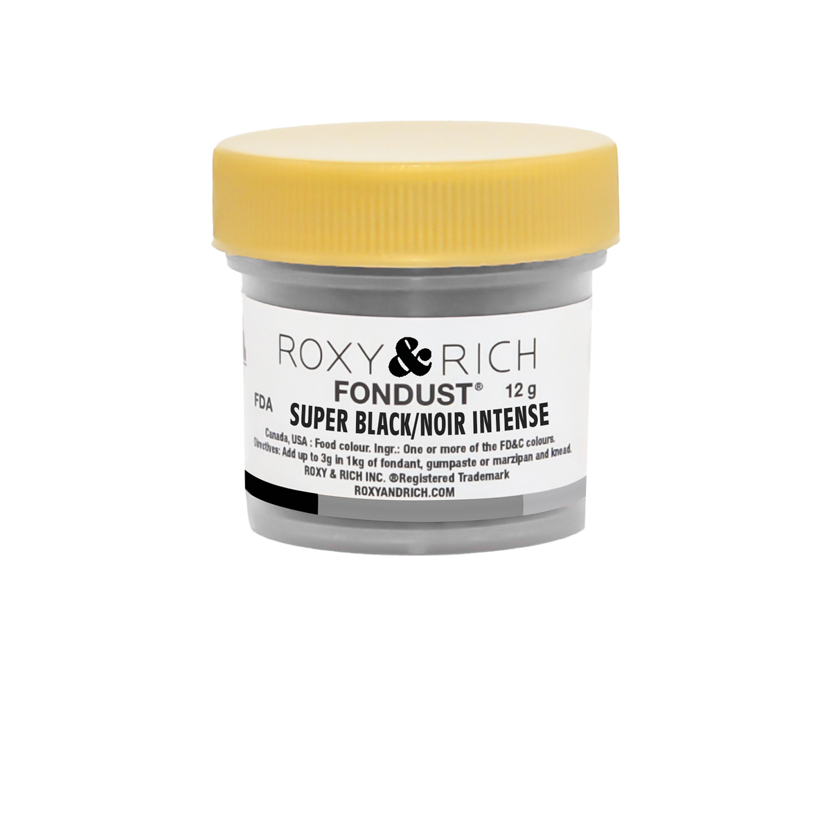 Colorant FONDUST Noir Intense 12g - Roxy & Rich - Colorant alimentaire hydrosoluble - F15-002 - La Guilde Culinaire