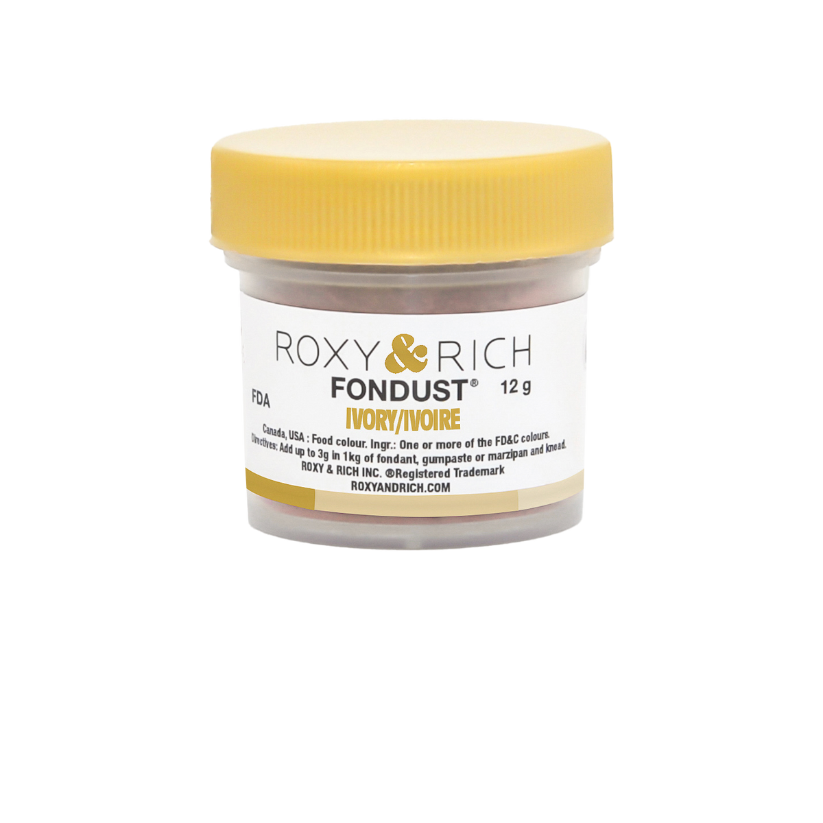 Colorant FONDUST Ivoire 12g - Roxy & Rich - Colorant alimentaire hydrosoluble - F15-003 - La Guilde Culinaire