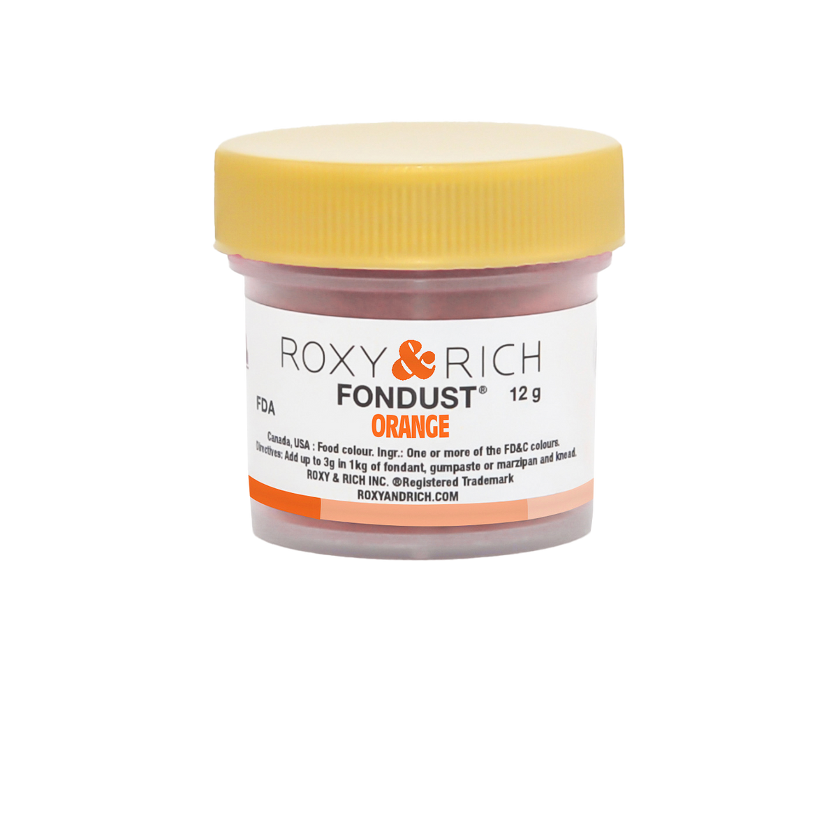 Colorant FONDUST Orange 12g - Roxy & Rich - Colorant alimentaire hydrosoluble - F15-007 - La Guilde Culinaire