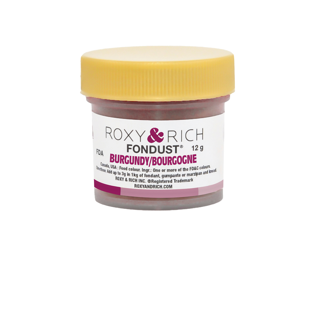 Colorant FONDUST Bourgogne 12g - Roxy & Rich - Colorant alimentaire hydrosoluble - F15-014 - La Guilde Culinaire