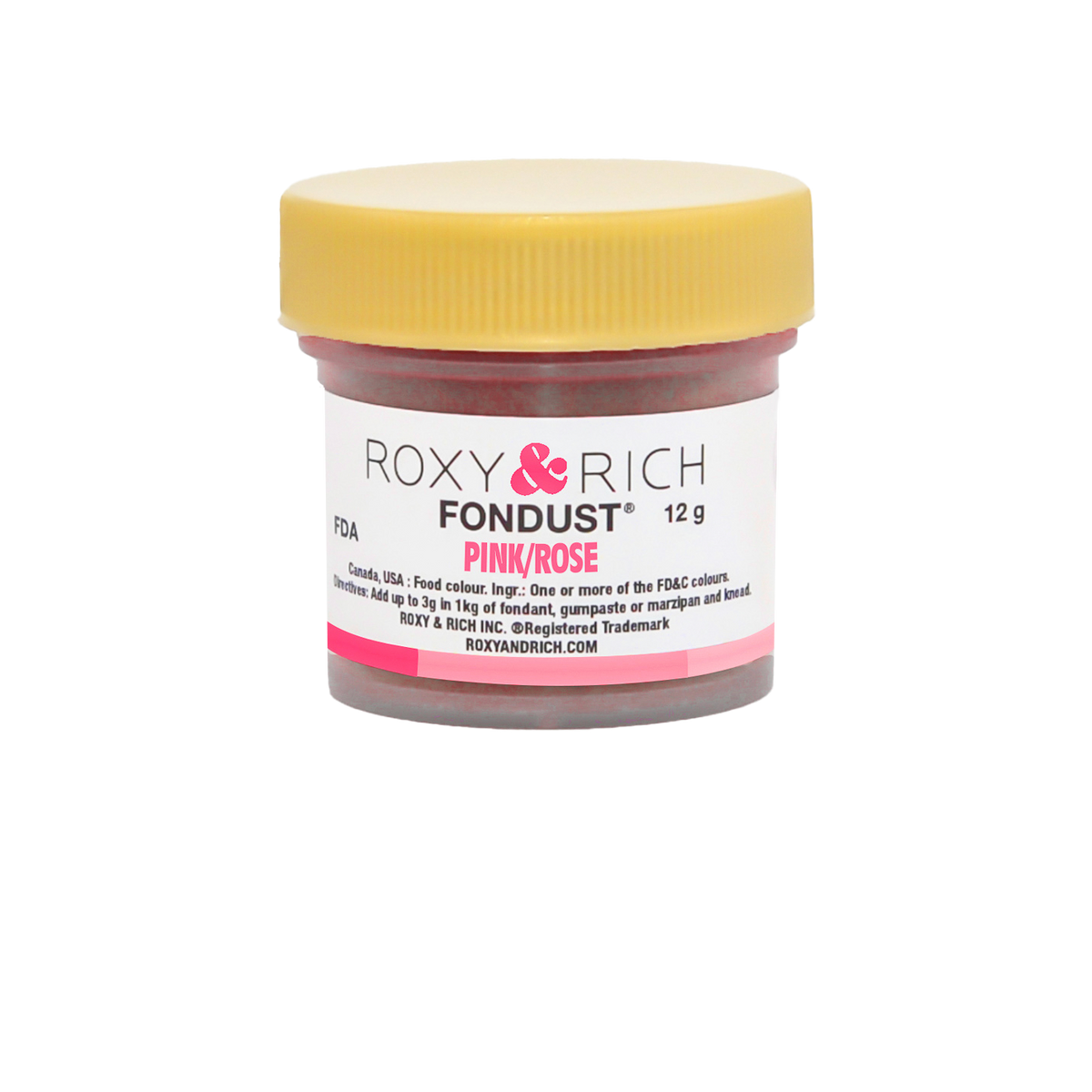 Colorant FONDUST Rose 12g - Roxy & Rich - Colorant alimentaire hydrosoluble - F15-017 - La Guilde Culinaire