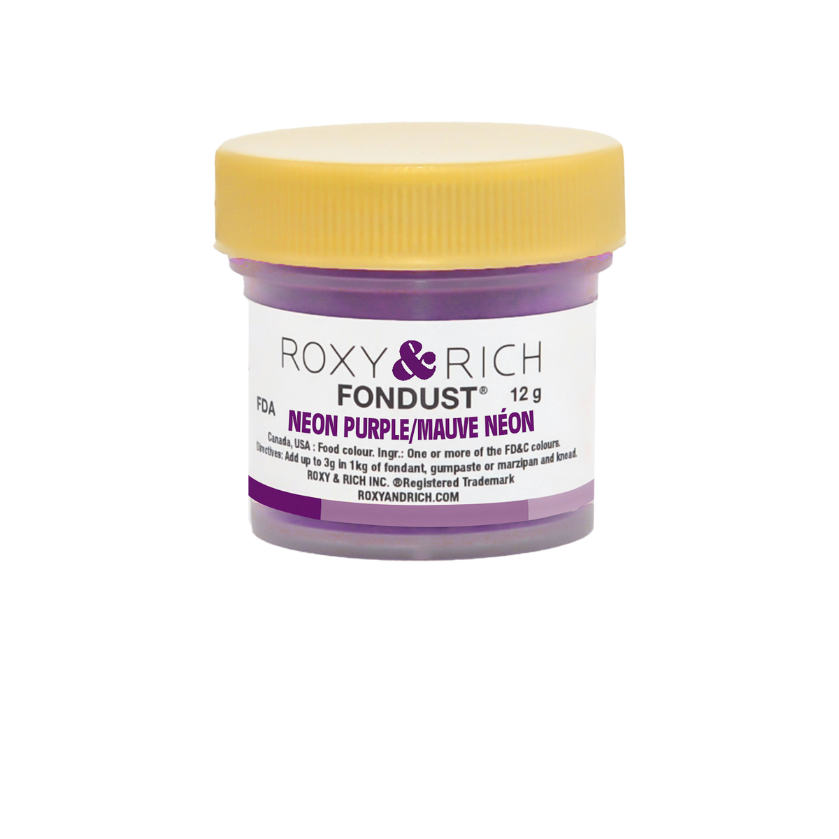 Colorant FONDUST Mauve Néon 12g - Roxy & Rich - Colorant alimentaire hydrosoluble - F15-021 - La Guilde Culinaire