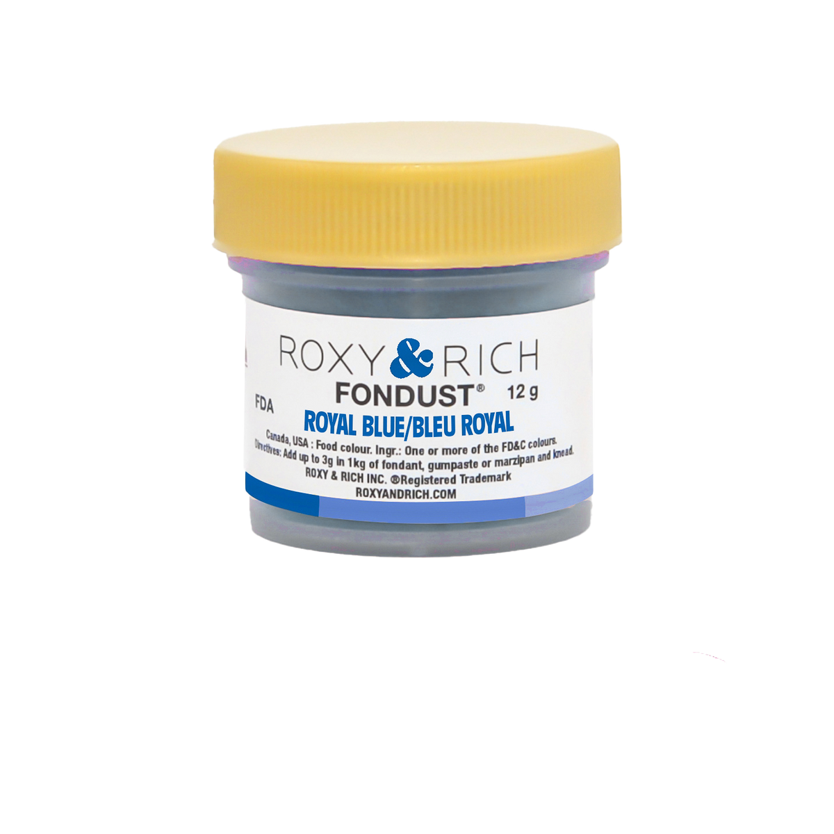Colorant FONDUST Bleu Royal 12g - Roxy & Rich - Colorant alimentaire hydrosoluble - F15-023 - La Guilde Culinaire