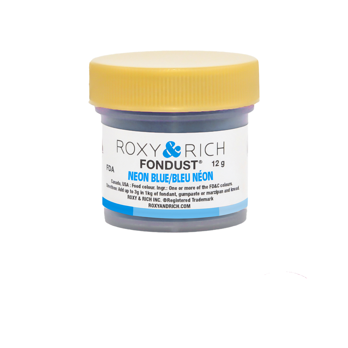 Colorant FONDUST Bleu Néon 12g - Roxy & Rich - Colorant alimentaire hydrosoluble - F15-024 - La Guilde Culinaire