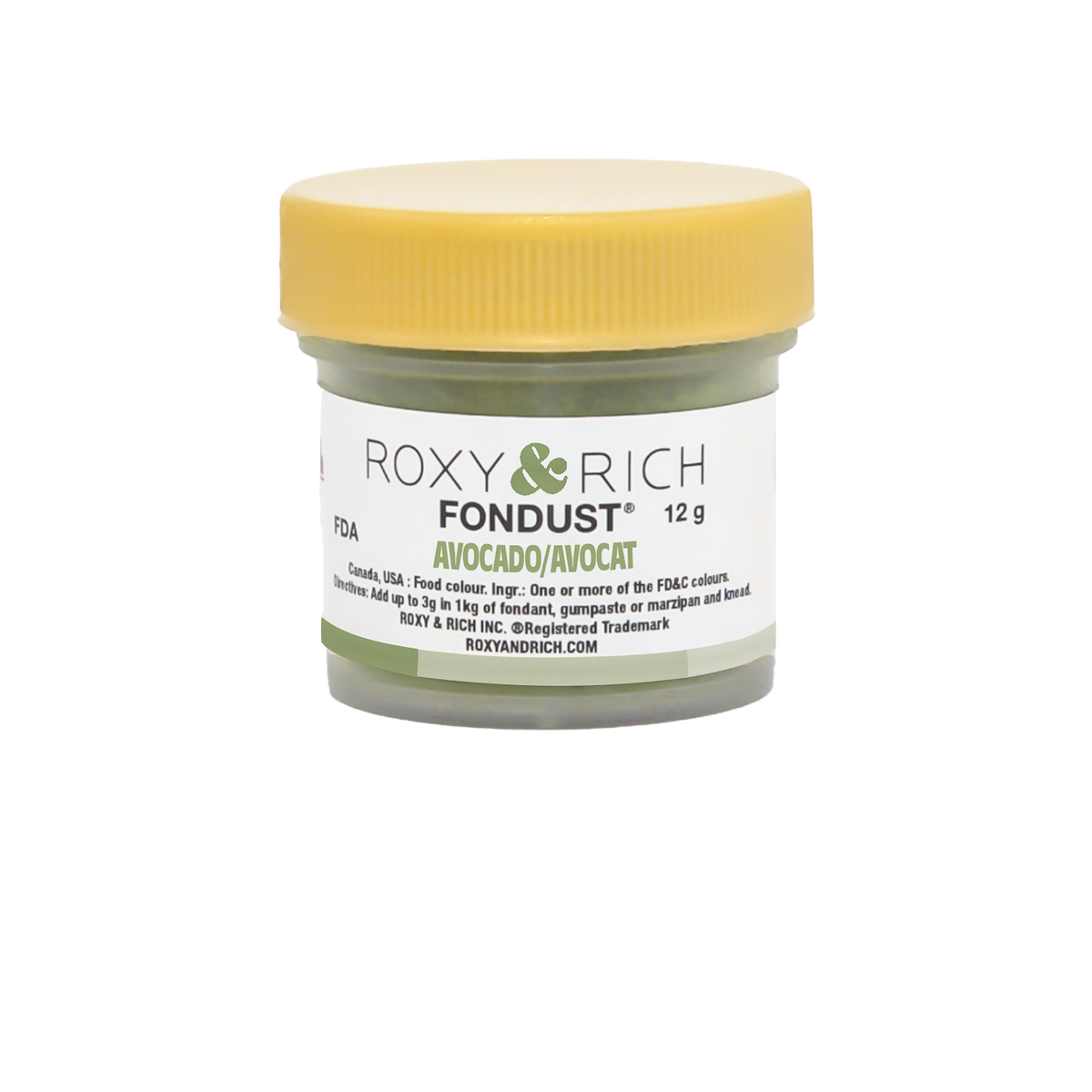 Colorant FONDUST Avocat 12g - Roxy & Rich - Colorant alimentaire hydrosoluble - F15-026 - La Guilde Culinaire