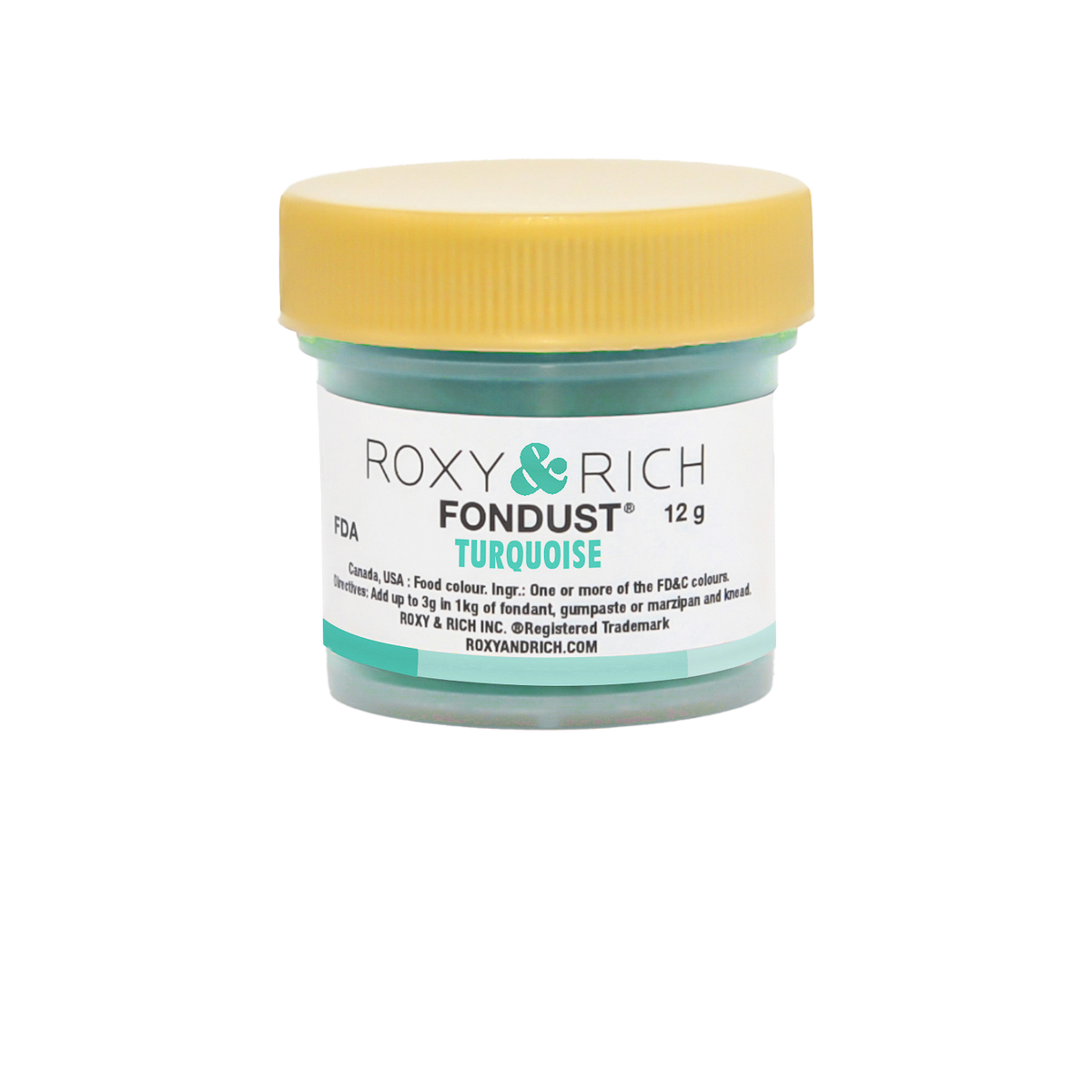 Colorant FONDUST Turquoise 12g - Roxy & Rich - Colorant alimentaire hydrosoluble - F15-031 - La Guilde Culinaire