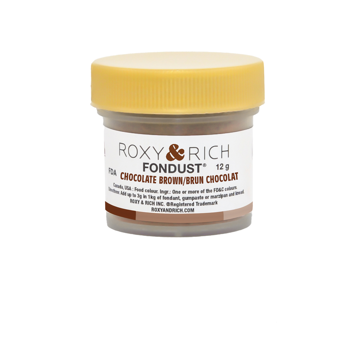 Colorant FONDUST Brun Chocolat 12g - Roxy & Rich - Colorant alimentaire hydrosoluble - F15-035 - La Guilde Culinaire