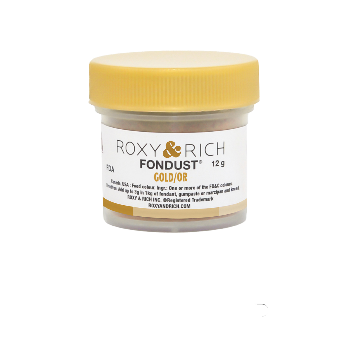 Colorant FONDUST Or 12g - Roxy & Rich - Colorant alimentaire hydrosoluble - F15-036 - La Guilde Culinaire