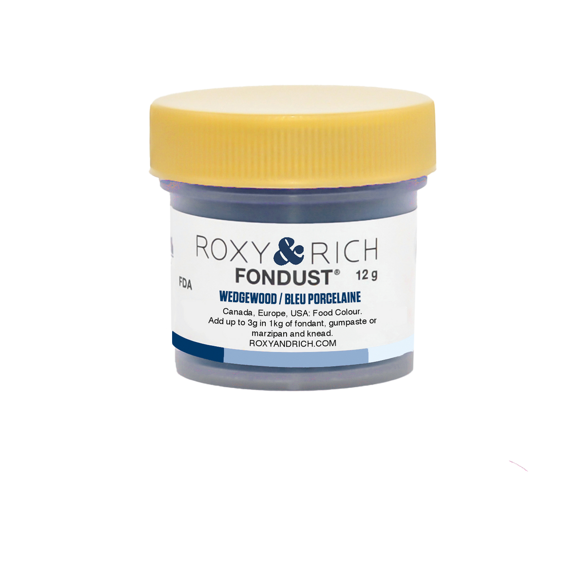 Colorant FONDUST Bleu Porcelaine 12g - Roxy & Rich - Colorant alimentaire hydrosoluble - F15-052 - La Guilde Culinaire