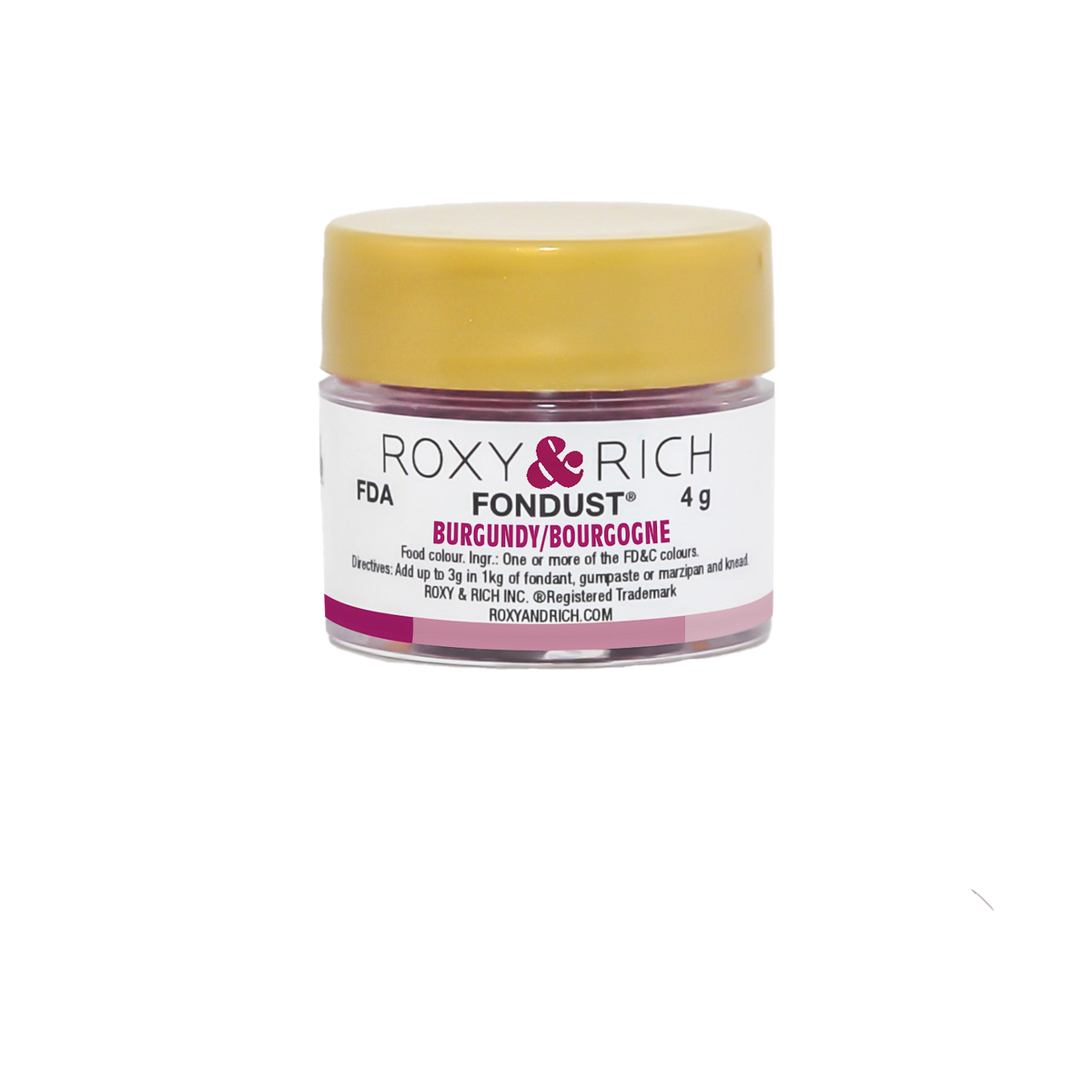 Colorant FONDUST Bourgogne 4g - Roxy & Rich - Colorant alimentaire hydrosoluble - F4-014 - La Guilde Culinaire